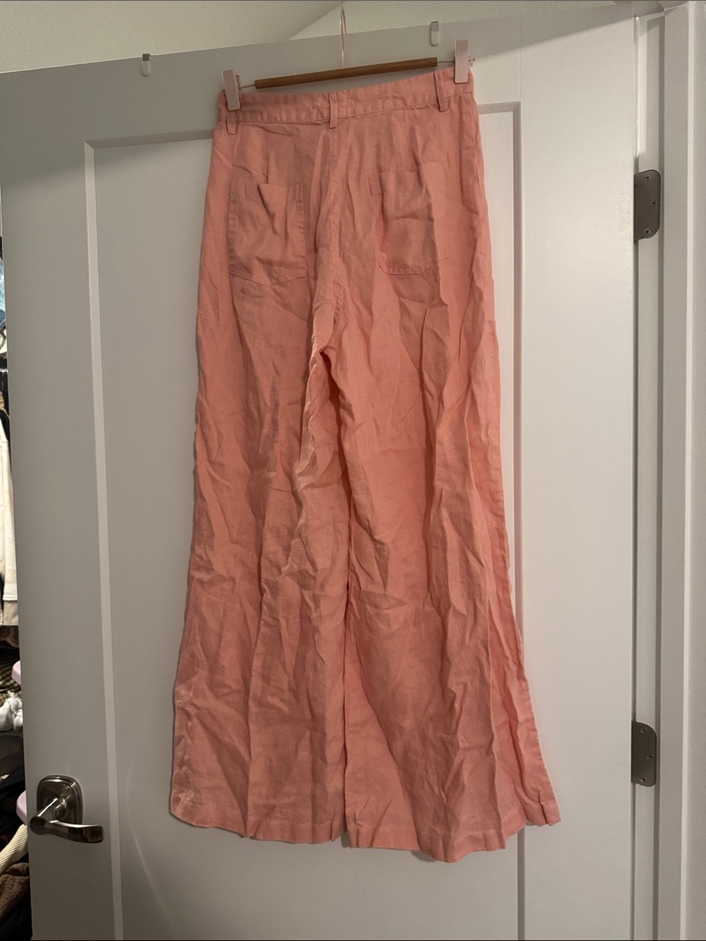 Balm wears pink peachy wide leg linen pants - Picture 3 of 6